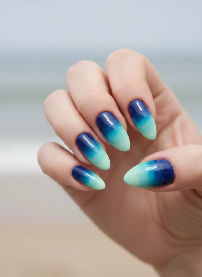 25 Ocean Blue Nail Art Inspired by the Sea