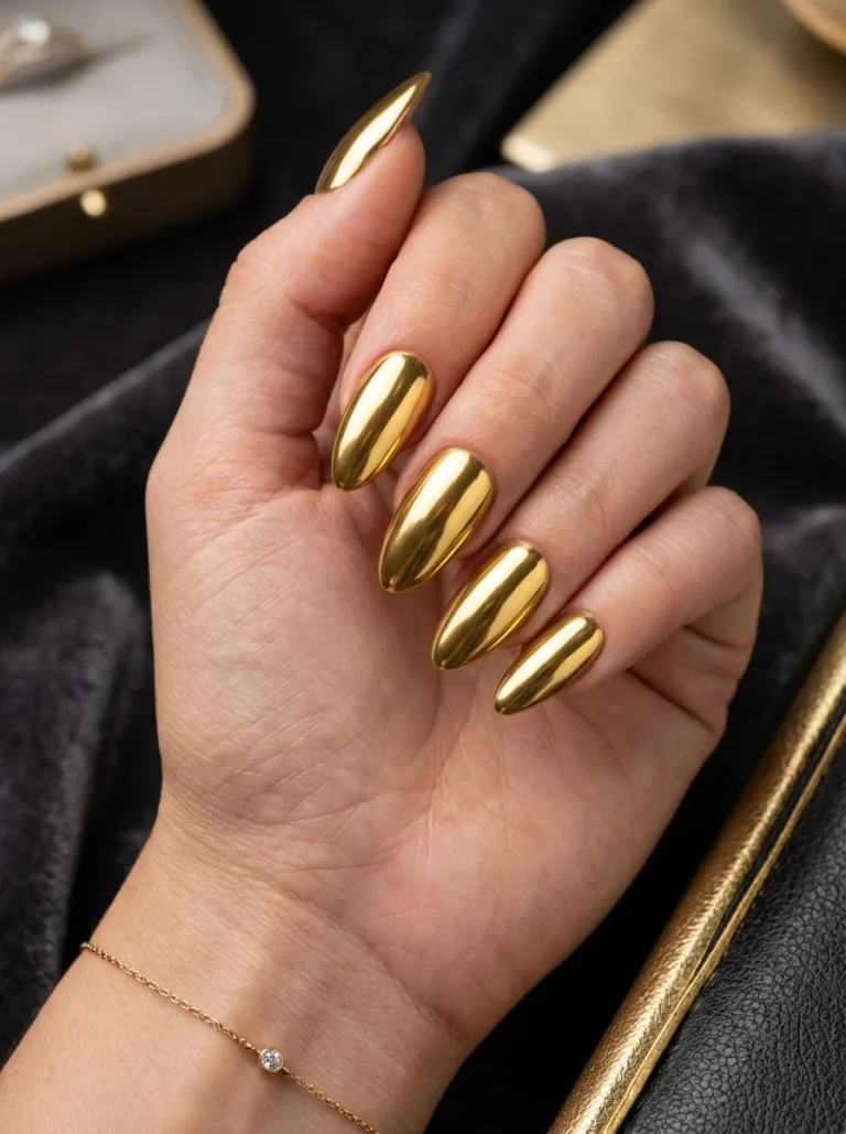 Solid Gold Chrome Nails