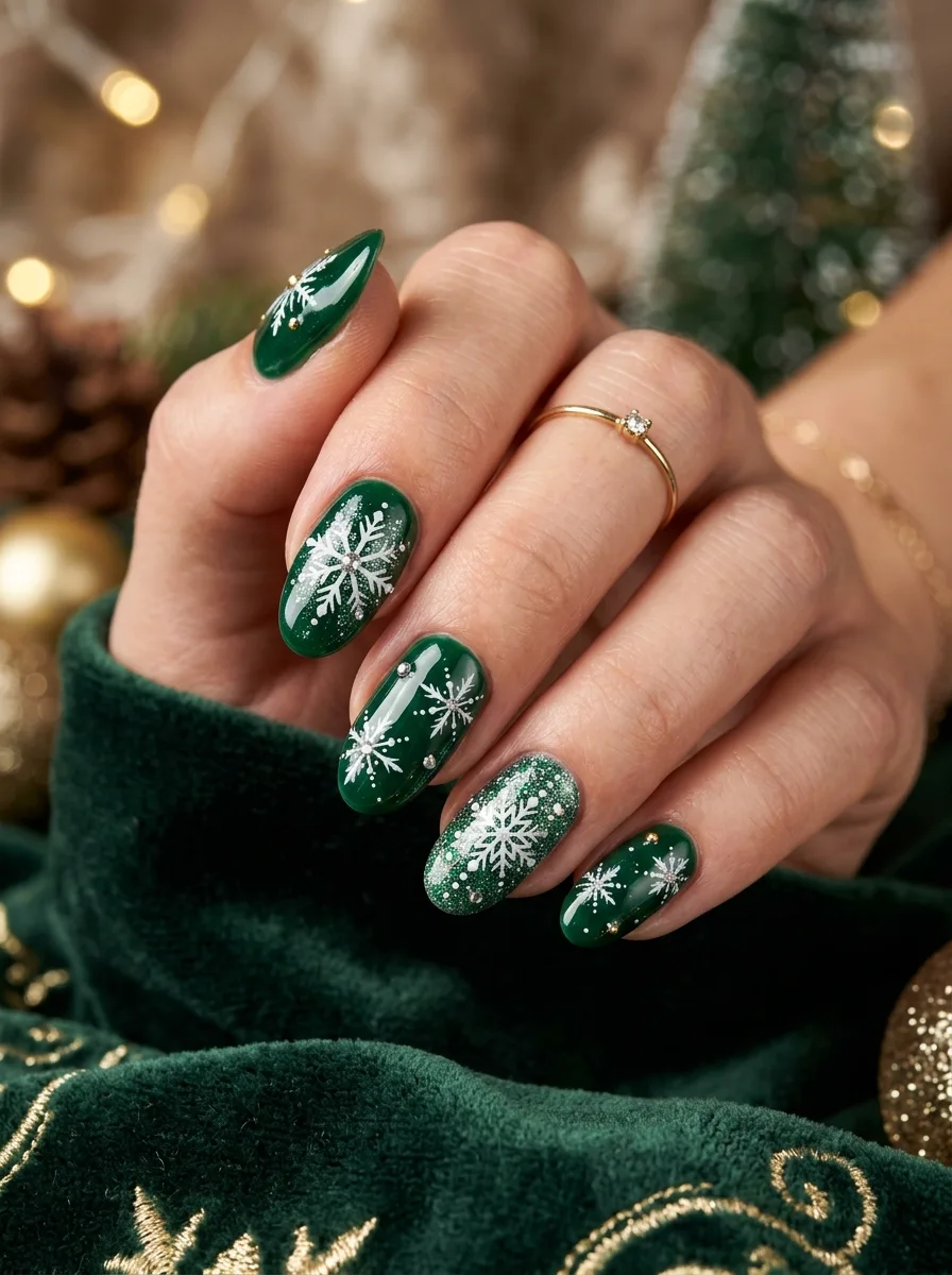 Aurora Green Nails