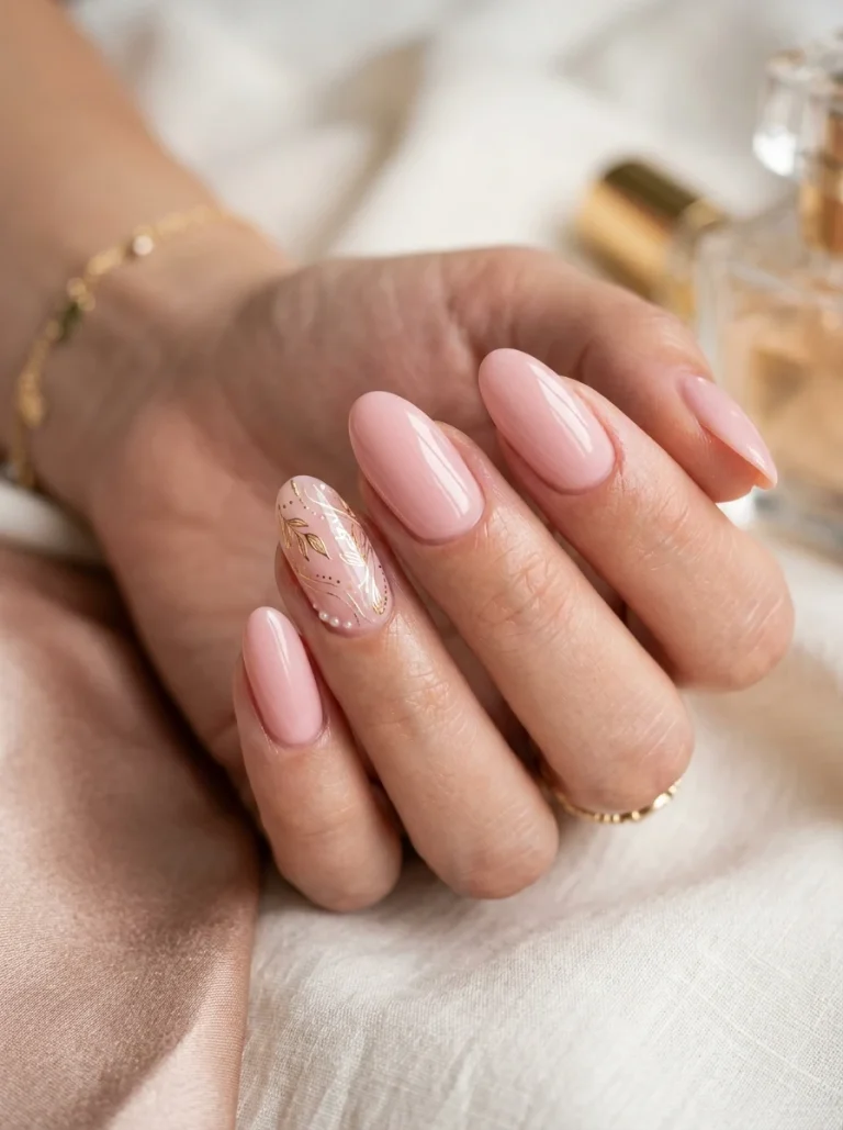 Dusty Rose with Gold Foil Flakes