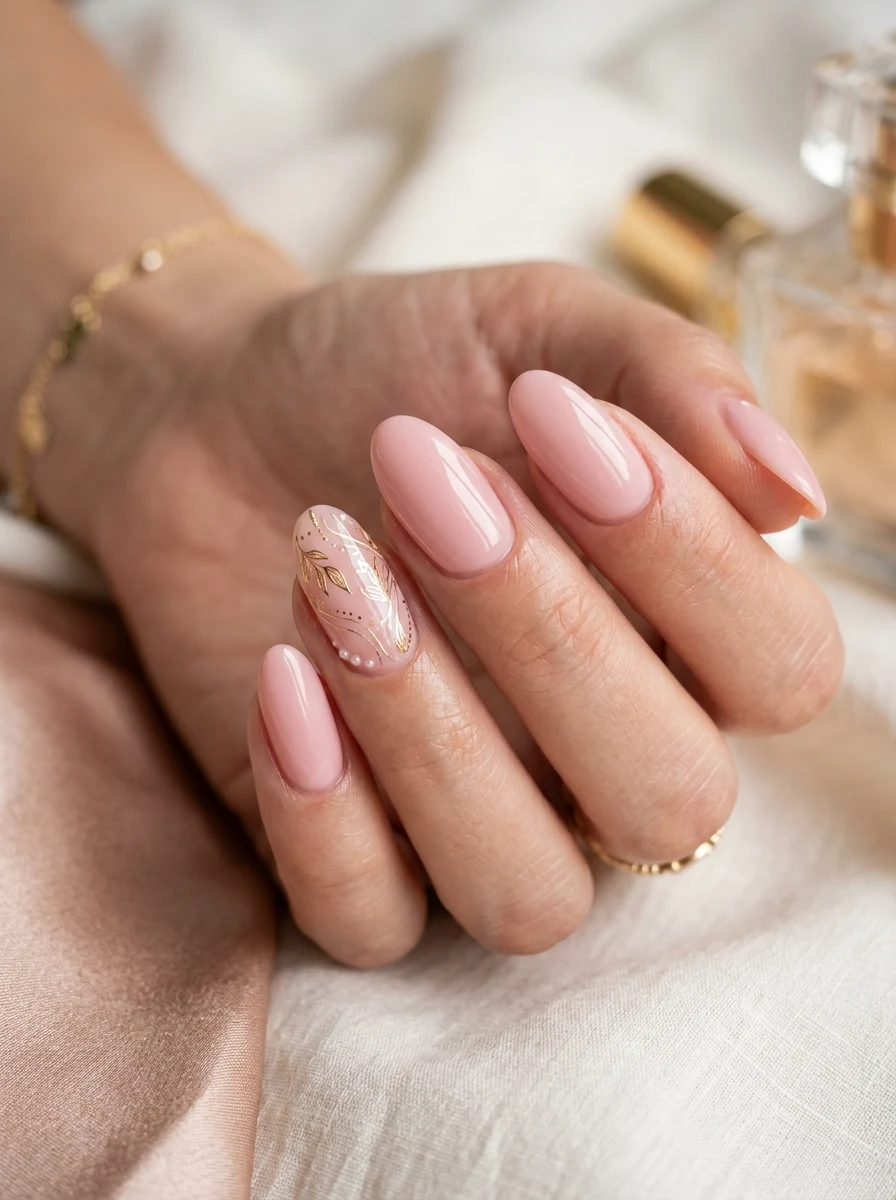 Dusty Rose with Gold Foil Flakes