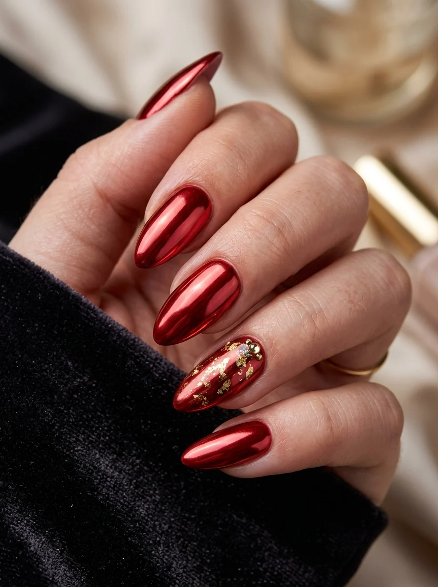 Red Chrome Nails